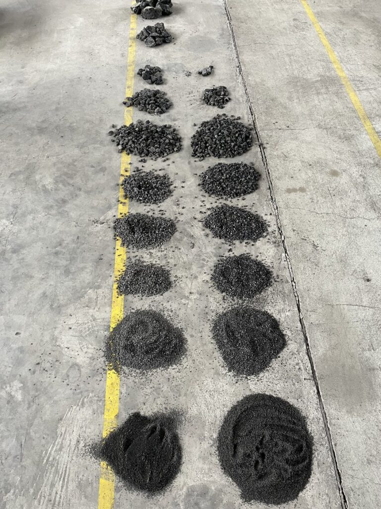 "Asphalt recycling – graded particle sizes following SGC secondary crushing"