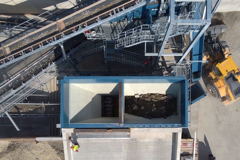 DRC Crush+Size as the primary crusher at RCO, permanently installed in the plant — the genuine photo of a DRC in operation